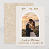 モダンアーチフォトの結婚式 セーブ・ザ・デート (正面/裏面)