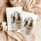 モダンアーチフォトクリスマスホリデーカード 招待状