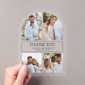 モダンアーチフォトコラージュ結婚式のお礼 アクリル招待状 (インサイチュ (ポータブル))