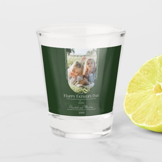 モダンアーチフォト父の日 |エメラルドグリーン ショットグラス (正面)