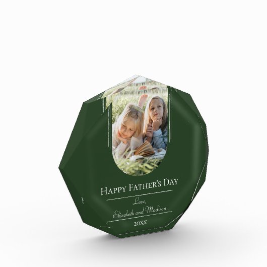 モダンアーチフォト父の日 |エメラルドグリーン フォトブロック (左)