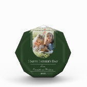 モダンアーチフォト父の日 |エメラルドグリーン フォトブロック (正面)