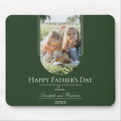 モダンアーチフォト父の日 |エメラルドグリーン マウスパッド (正面)