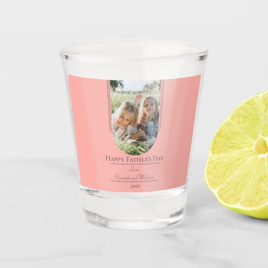 モダンアーチフォト父の日 |コーラル ショットグラス (正面)