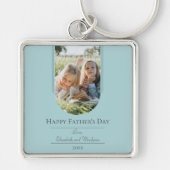 モダンアーチフォト父の日 |ティール（緑がかった色） キーホルダー (正面)