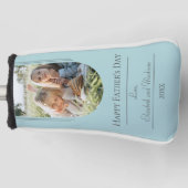 モダンアーチフォト父の日 |ティール（緑がかった色） ゴルフヘッドカバー (正面)