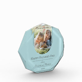 モダンアーチフォト父の日 |ティール（緑がかった色） フォトブロック