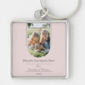 モダンアーチフォト父の日 |ピンク キーホルダー (正面)