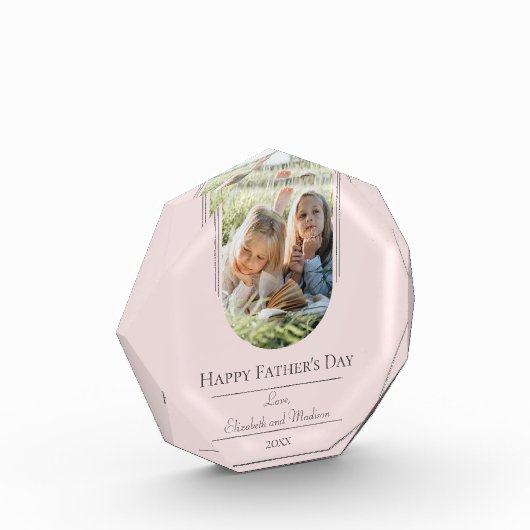 モダンアーチフォト父の日 |ピンク フォトブロック (左)