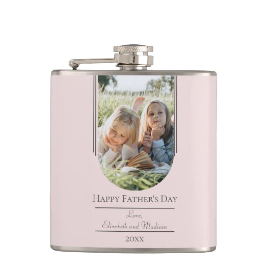 モダンアーチフォト父の日 |ピンク フラスク (正面)