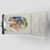 モダンアーチフォト父の日 |ベージュ ゴルフヘッドカバー (正面)