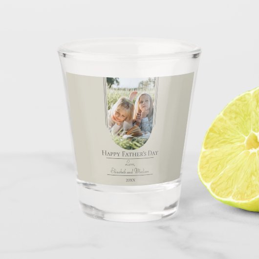 モダンアーチフォト父の日 |ベージュ ショットグラス (正面)