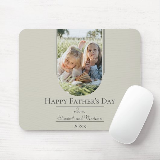 モダンアーチフォト父の日 |ベージュ マウスパッド (マウス)