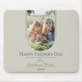 モダンアーチフォト父の日 |ベージュ マウスパッド (正面)