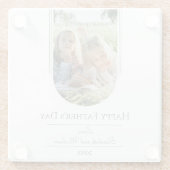 モダンアーチフォト父の日 |白 ガラスコースター (裏面)