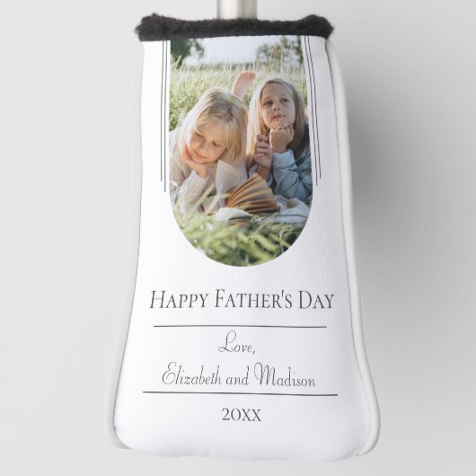 モダンアーチフォト父の日 |白 ゴルフヘッドカバー (回転90)