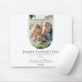 モダンアーチフォト父の日 |白 マウスパッド