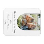 モダンアーチフォト父の日 |白 マグネット (横)