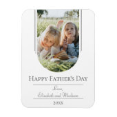 モダンアーチフォト父の日 |白 マグネット (縦)
