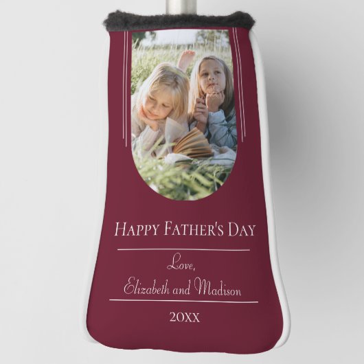 モダンアーチフォト父の日 |赤 ゴルフヘッドカバー (回転90)