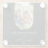 モダンアーチフォト父の日 |黒 ガラスコースター (裏面)