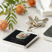 モダンアーチフォト父の日 |黒 キーホルダー (側面)