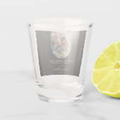 モダンアーチフォト父の日 |黒 ショットグラス (裏面)