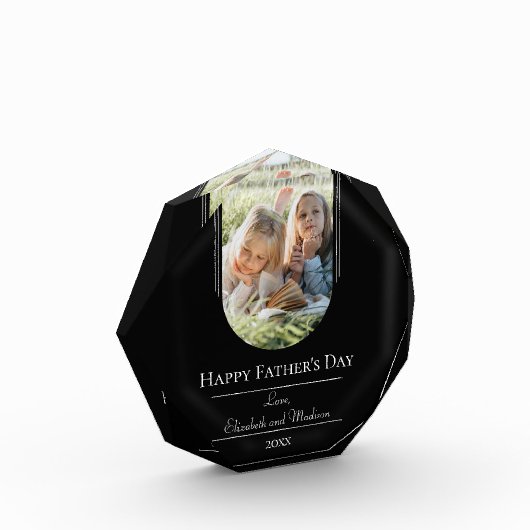 モダンアーチフォト父の日 |黒 フォトブロック (左)