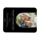 モダンアーチフォト父の日 |黒 マグネット (横)