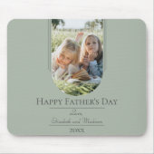 モダンアーチフォト父の日 | Sage Green マウスパッド (正面)