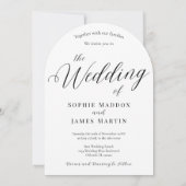 モダンアーチフォト結婚式招待状テンプレート 招待状 (裏面)