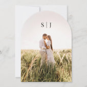 モダンアーチフォト結婚式招待状テンプレート 招待状 (正面)