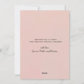 モダンアーチフレームピンクの休日の写真 シーズンカード (裏面)