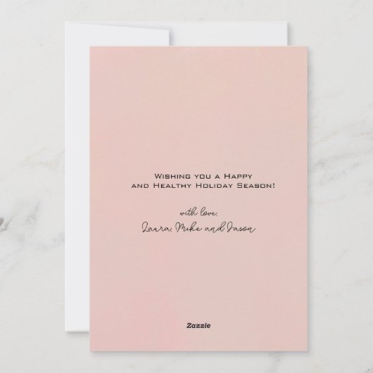 モダンアーチフレームピンクの休日の写真 シーズンカード (裏面)