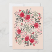 モダンアーチフレームフローラメリークリスマスフォト シーズンカード (裏面)