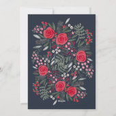 モダンアーチフレームフローラメリークリスマスフォト シーズンカード (裏面)