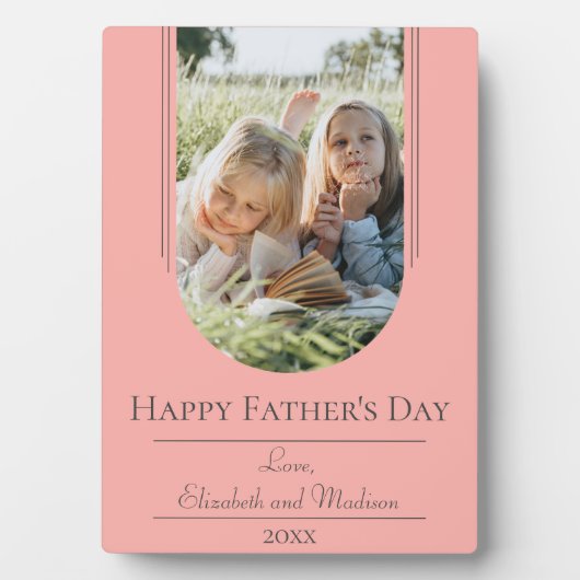 モダンアーチフレーム写真父の日 |コーラル フォトプラーク (正面)