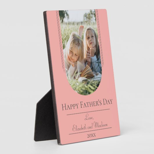 モダンアーチフレーム写真父の日 |コーラル フォトプラーク (側面)
