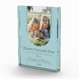 モダンアーチフレーム写真父の日 |ティール（緑がかった色） フォトブロック