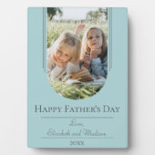 モダンアーチフレーム写真父の日 |ティール(緑がかった色) フォトプラーク (正面)