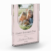 モダンアーチフレーム写真父の日 |ピンク フォトブロック (左)
