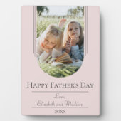 モダンアーチフレーム写真父の日 |ピンク フォトプラーク (正面)