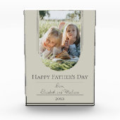 モダンアーチフレーム写真父の日 |ベージュ フォトブロック (正面)
