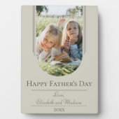 モダンアーチフレーム写真父の日 |ベージュ フォトプラーク (正面)