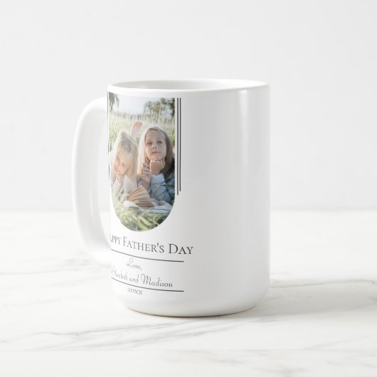 モダンアーチフレーム写真父の日 |白 コーヒーマグカップ (正面左)