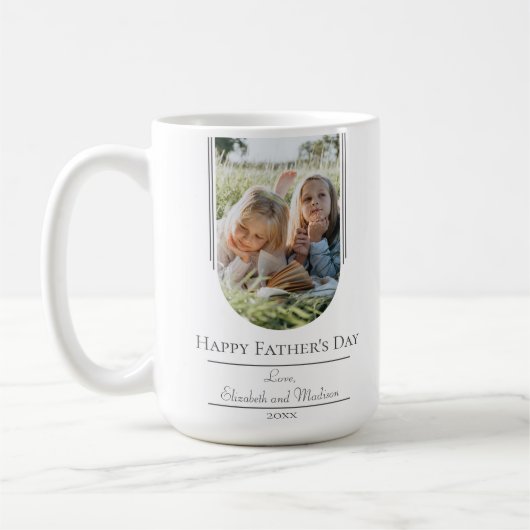モダンアーチフレーム写真父の日 |白 コーヒーマグカップ (左)