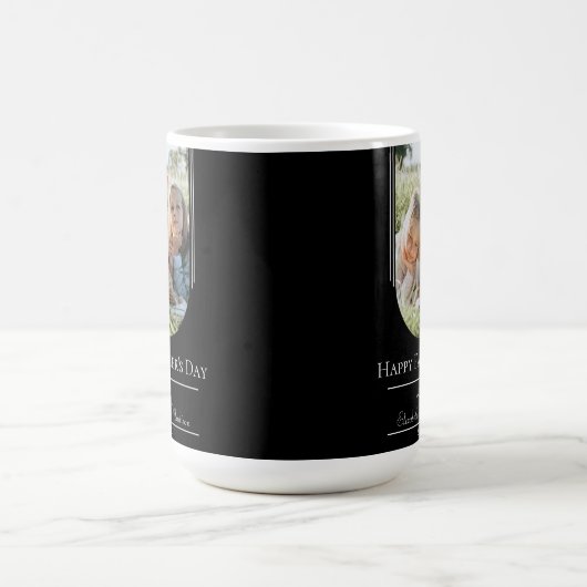 モダンアーチフレーム写真父の日 |黒 コーヒーマグカップ (中央)