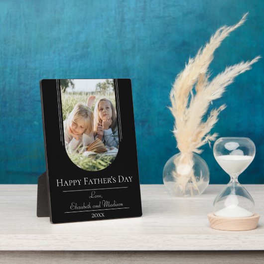 モダンアーチフレーム写真父の日 |黒 フォトプラーク (側面)