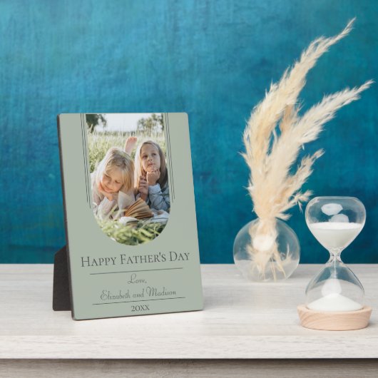 モダンアーチフレーム写真父の日 | Sage Green フォトプラーク (側面)