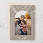 モダンアーチベージュクリスマス垂直写真 シーズンカード (正面/裏面)